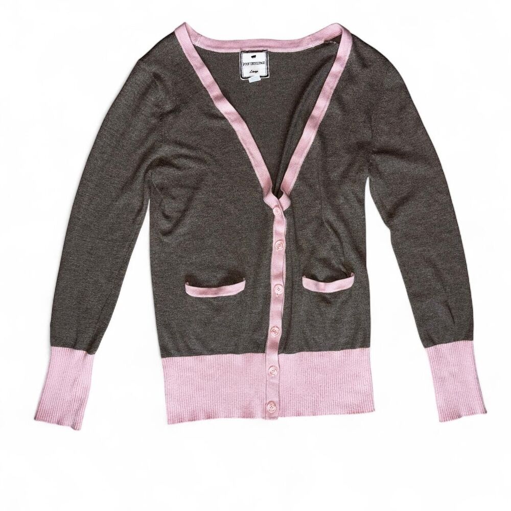 Y2k Poof Excellence Pink and Brown Cardigan